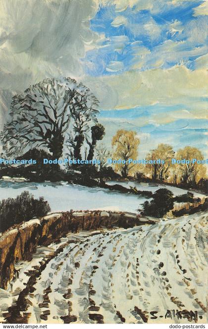 R367007 Melting snow Ploughed field at Broomhill The Spa Co Down by Sidney Aiken