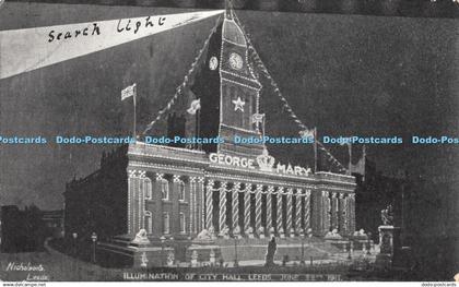 R411936 Nicholsons Leeds Illumination of City Hall Leeds June 22th 1911