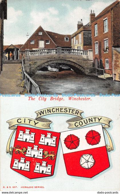 R421449 The City Bridge Winchester City Winchester County C and S 607 Heraldic S