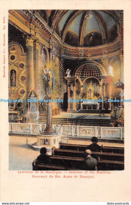 R431412 Interior of the Basilica Souvenir de Ste Anne de Beaupre Post Card