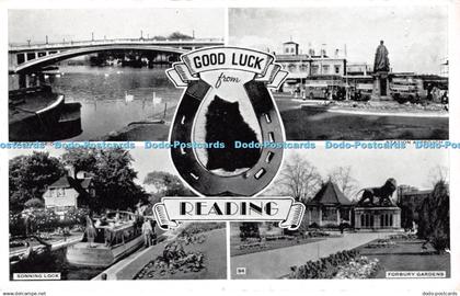 R510922 Good Luck From Reading Reading Bridge Multi View 1966