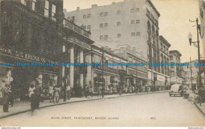 R627650 Rhode Island. Main Street. Pawtucket. American Art Post Card. 1956