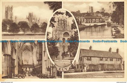 R649128 Ely. Ely Cathedral. S. W. Valentine. Sepiatype. Multi View