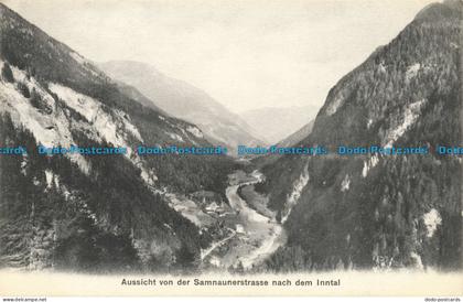 R653241 Aussicht von der Samnaunerstrasse nach dem Inntal. A. Trub. No. 3978