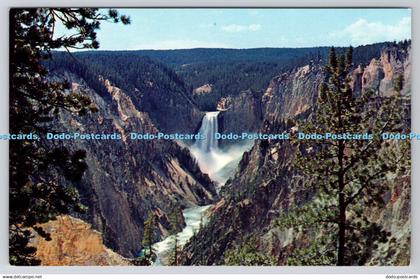 R743906 Grand Canyon and Lower Falls Yellowstone National Park Plastichrome Hayn