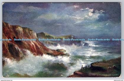 R747296 Berwickshire Coast Scottish Rough Seas Tuck Oilette 1906