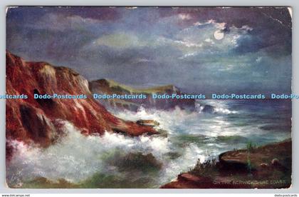 R751629 On the Berwickshire Coast Scottish Rough Seas Raphael Tuck and Sons Oile