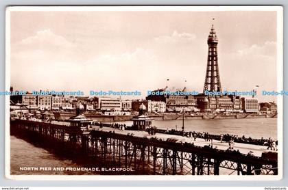 R772608 Blackpool North Pier and Promenade RP PM Stockton on Tees Co Durham 1951