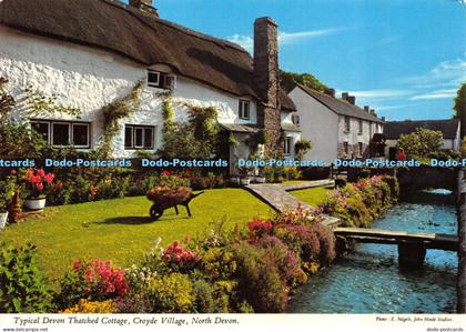 D013143 Typical Devon Thatched Cottage Croyde Village. North Devon. John Hinde.