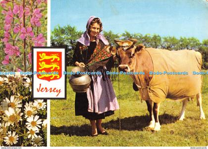 D049126 Jersey Milklmaid With Jersey Cow Jersey C. I. J. 188. A Cotman Color Ser