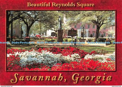 D091168 Beautiful Reynolds Square. Savannah. Georgia. Hinde. Dixie Postcards and