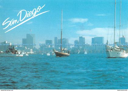 D102878 San Diego is most attractive when seen from a sailboat in San Diego Bay.