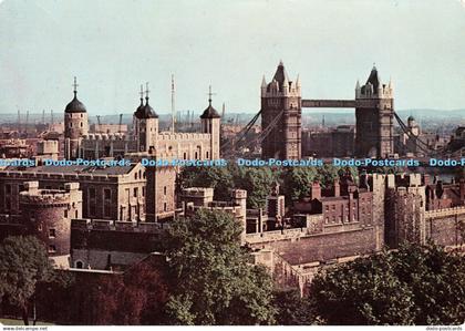 D111368 Tower of London. The Tower and Tower Bridge from the Port of London Auth