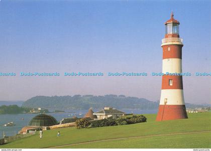 D148726 Plymouth. Devon. Smeaton Tower on Plymouth Hoe With Drakes Island. Judge