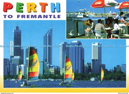 D172700 Perth. To Fremantle. Perth City on the Swan River and Fremantle. Sydney