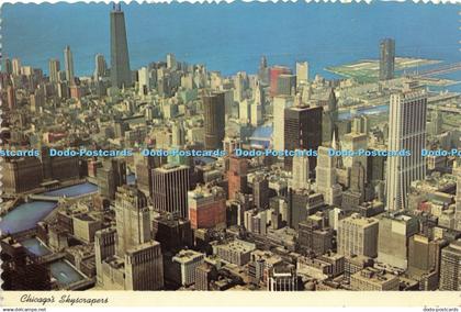 D191257 Chicago Skyscrapers. Illinois. Aerial View of Downtown Chicago Looking E