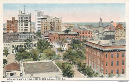 PC30142 Birds Eye View of Business Section. Savannah. Ga