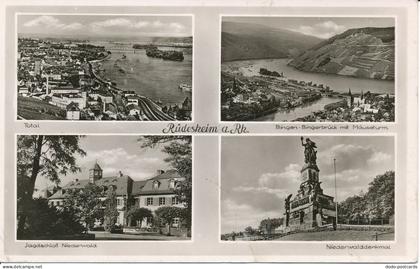 PC32215 Rudesheim a. Rh. Multi view Postcard. Jahre Cramers. 1951