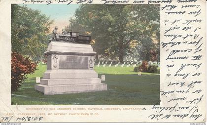 PC37004 Monument to the Andrews Raiders. National Cemetery. Chattanooga. Detroit