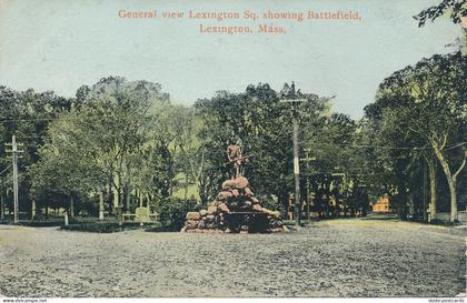 PC46114 General view Lexington Sq. Showing Battlefield. Lexington. Mass