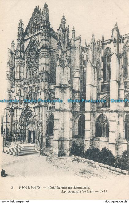 R009595 Beauvais. Cathedrale de Beauvais. Le Grand Portail. Levy et Neurdein Reu