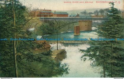 R032063 Magog River and Bridge. Sherbrooke. P. Q