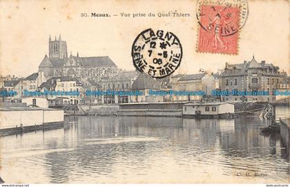 R077661 Meaux. Vue prise du Quai Thiers. 1906. Ch. D. Meaux