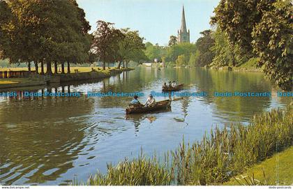 R080263 Shakespeares Avon and Holy Trinity Church. Stratford Upon Avon. Salmon