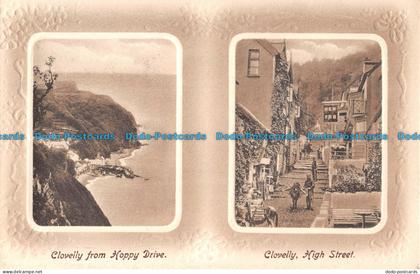 R086374 Clovelly from Hoppy Drive. Clovelly. High Street. J. Welch. Multi View