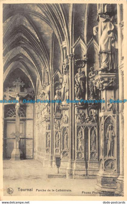 R089820 Tournai. Porche de la Cathedrale. Nels. Phono Photo Tournai. 1919