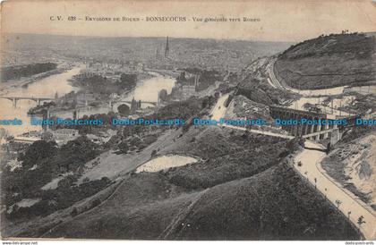 R093977 Environs de Rouen. Bonsecours. Vue Generale vers Rouen