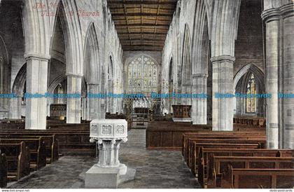 R130168 The Nave. Tamworth Church. Valentine. 1904