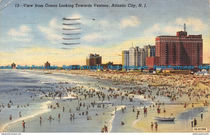 R136078 13. View from Ocean Looking Towards Ventnor. Atlantic City. N. J. Jersey