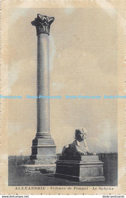 R168547 Alexandrie. Colonne de Pompei. Le Sphynx. The Cairo Postcard Trust. Seri