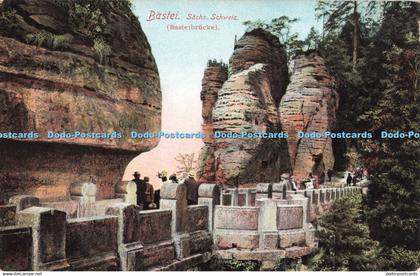 R201493 Bastei Sachs Schweiz Basteibrucke A Hugo Engler 1910 No 2670