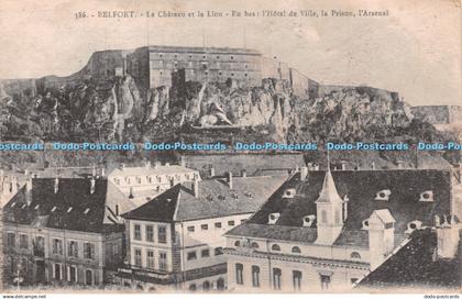 R220151 Belfort Le Chateau et le Lion En bas l Hotel de Ville la Prison l Arsena