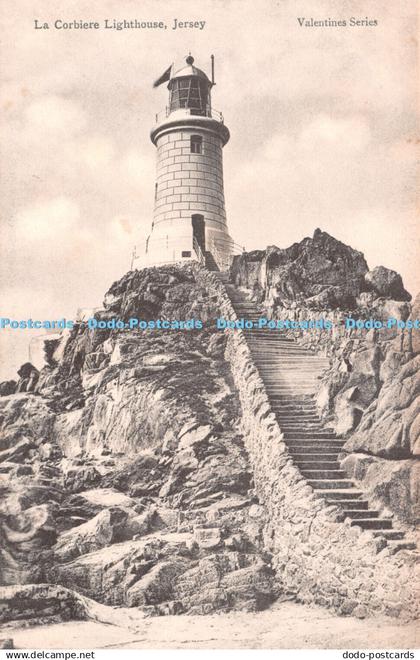 R252110 Jersey La Corbiere Lighthouse Valentines Series Postcard