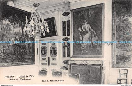 R303652 Hesdin Hotel de Ville Salon des Tapisseries Imp A Armand Hesdin Carte Po