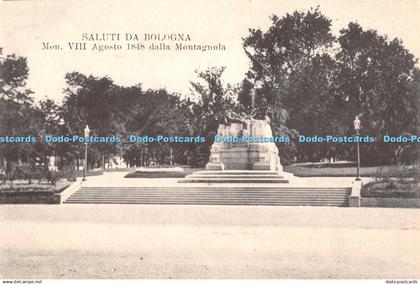 R332623 Saluti da Bologna Mon VIII Agosto 1848 dalla Montagnola