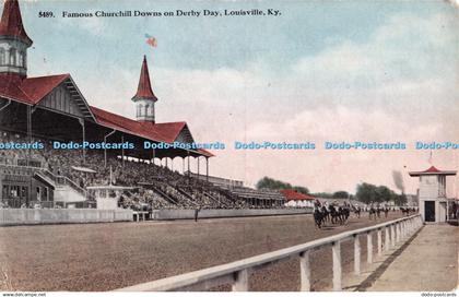 R341535 Ky Louisville Famous Churchill Downs on Derby Day Bagby Howe Drug Co