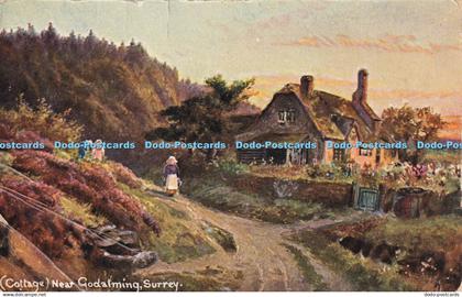 R345511 Cottage Near Godalming Surrey S Hildesheimer and Co Surrey Views Series