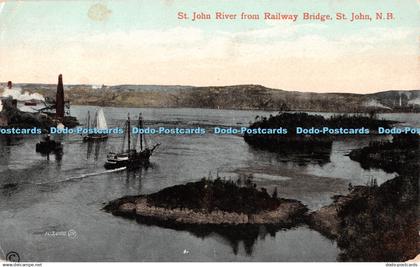 R366217 St John River from Railway Bridge St John N B Valentine 1910