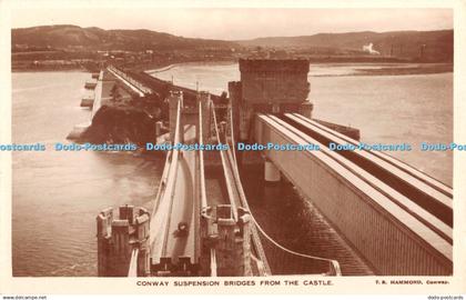 R389715 Conway Suspension Bridges From The Castle T R Hammond RP