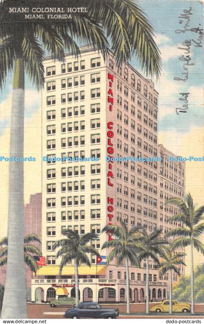 R420450 Florida Miami Miami Colonial Hotel C T Art Colortone 1955