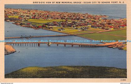 R421524 Birds Eye View of New Memorial Bridge Ocean City to Somers Point N J