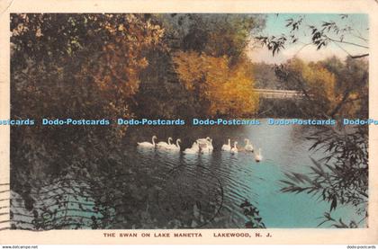 R428605 Lakewood N J The Swan on Lake Manetta Taylor Pharmacy The Albertype 1935