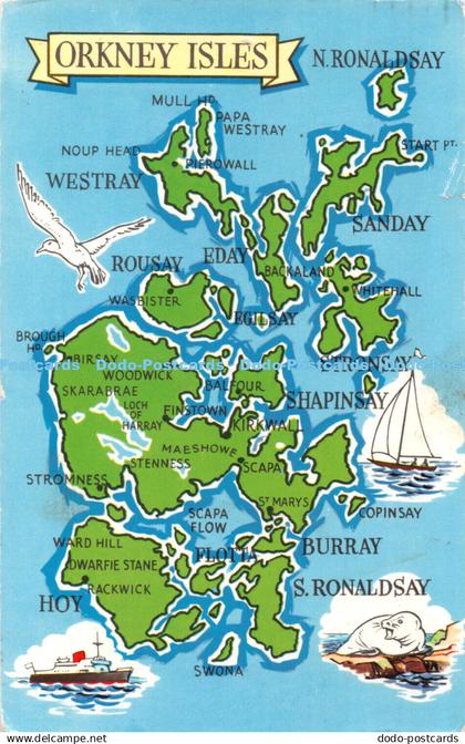 R450136 Orkney Isles N Ronaldsay Map Dennis 1969 Hughson Brothers