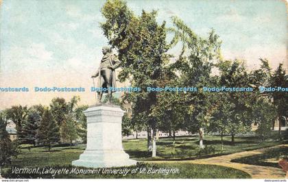 R600307 Vermont Lafayette Monument University of Vt Burlington Hugh C Leighton