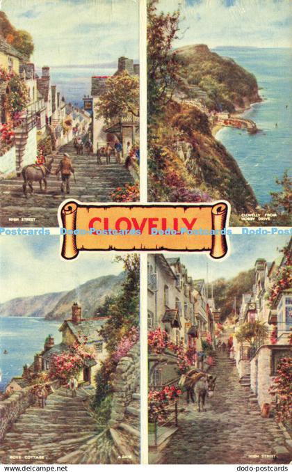 R605370 Clovelly High Street Rose Cottage Clovelly from Hobby Drive Valentine Ae