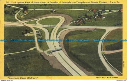 R639623 Pa. Airplane View of Interchange at Junction of Pennsylvania Turnpike an